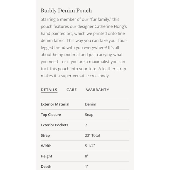 $75 Brighton Denim Crossbody Pouch Bag Boston Terrier Bulldog Phone Bag - Picture 7 of 7